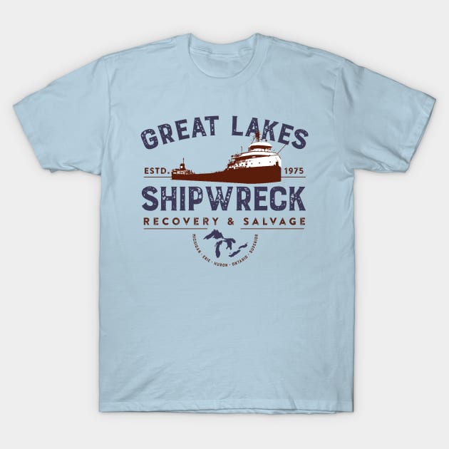 Great Lakes Shipwreck Recovery and Salvage T-Shirt by MindsparkCreative